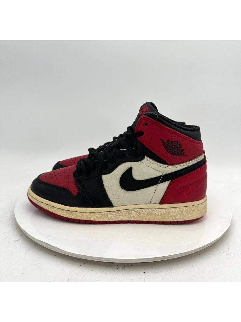 Nike Air Jordan Retro 1 Bred Toe Youth Size 4.5Y Women 6 575441 610 Red Shoes